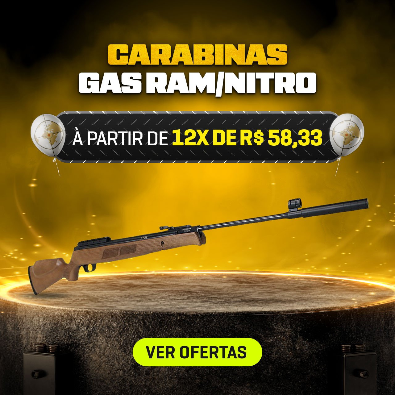 Carabinas GAS RAM/NITRO - À partir de 12X de 58,33