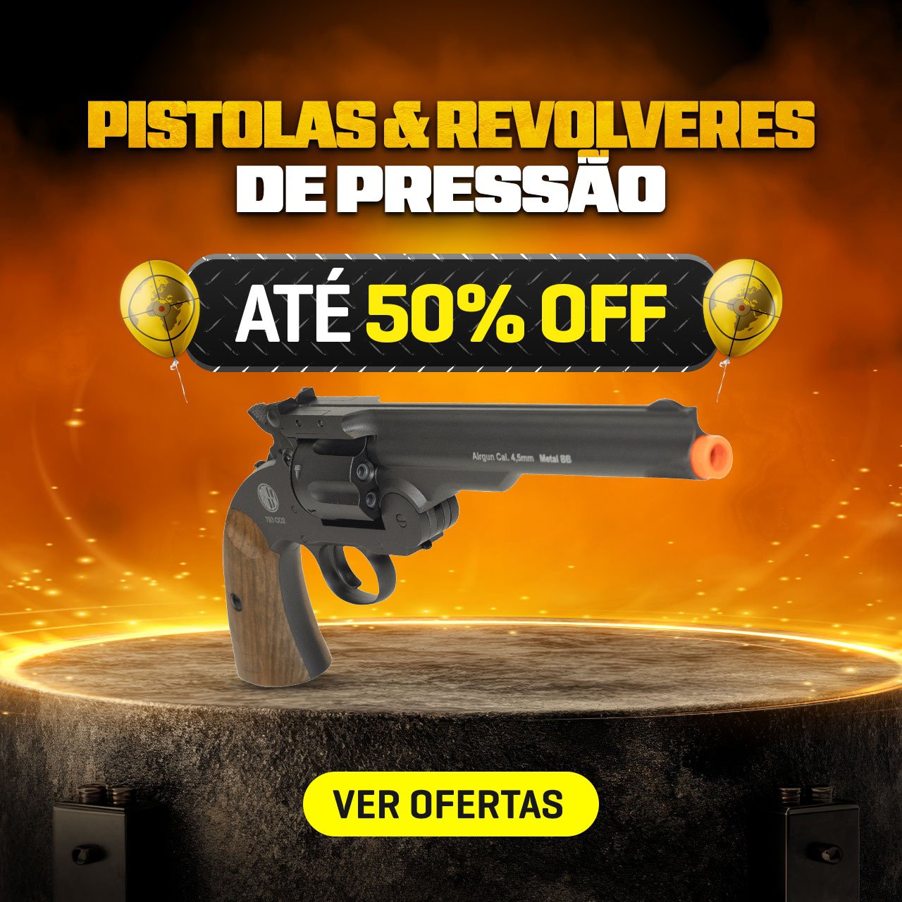Pistolas & Revolveres de Pressão - Até 50% OFF