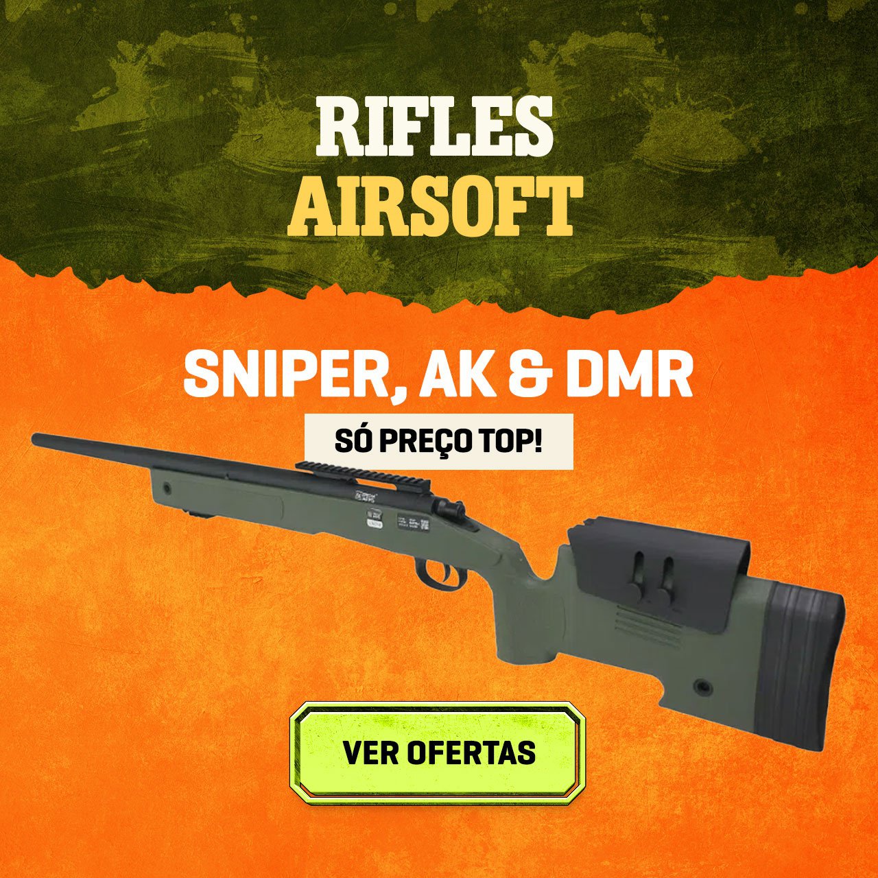 Rifles Airsoft - Seleção Sniper, AK & DMR - Só preço TOP!