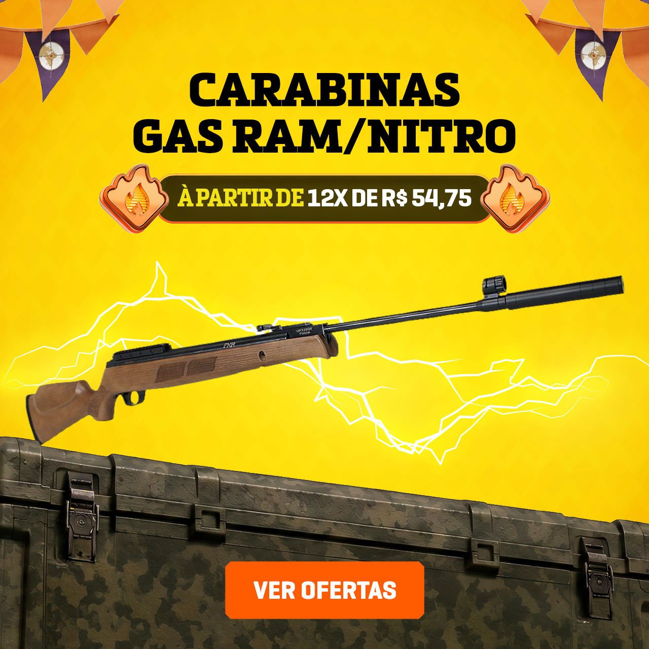 Carabinas GAS RAM/NITRO - À partir de 12X de R$ 54,75