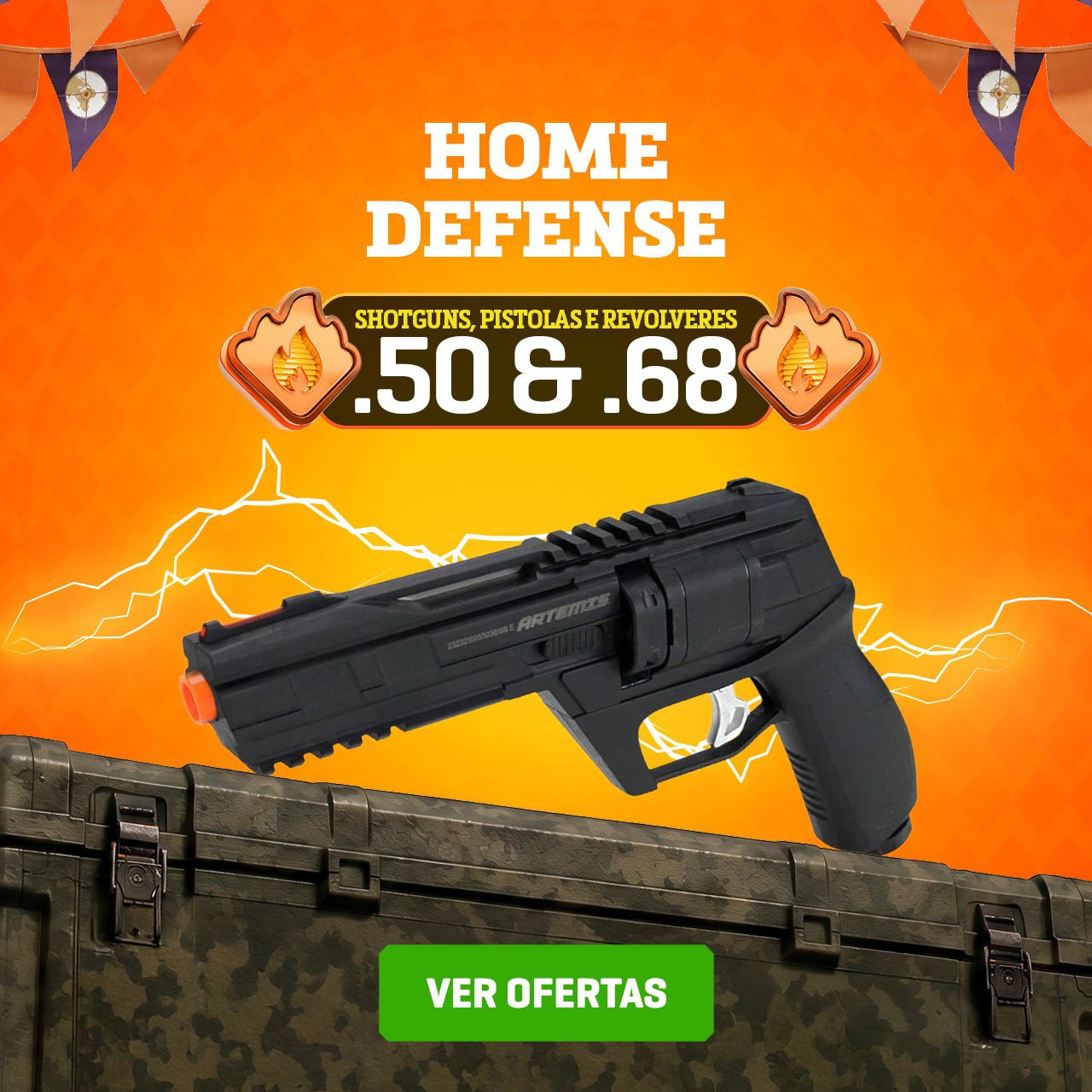 Home defense - Shotguns, Pistolas e Revolveres .50 & .68