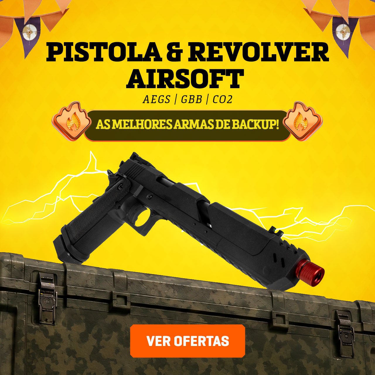 Pistolas & Revolveres Airsoft - AEGs - GBB - CO2  - As melhores Armas de Backup!