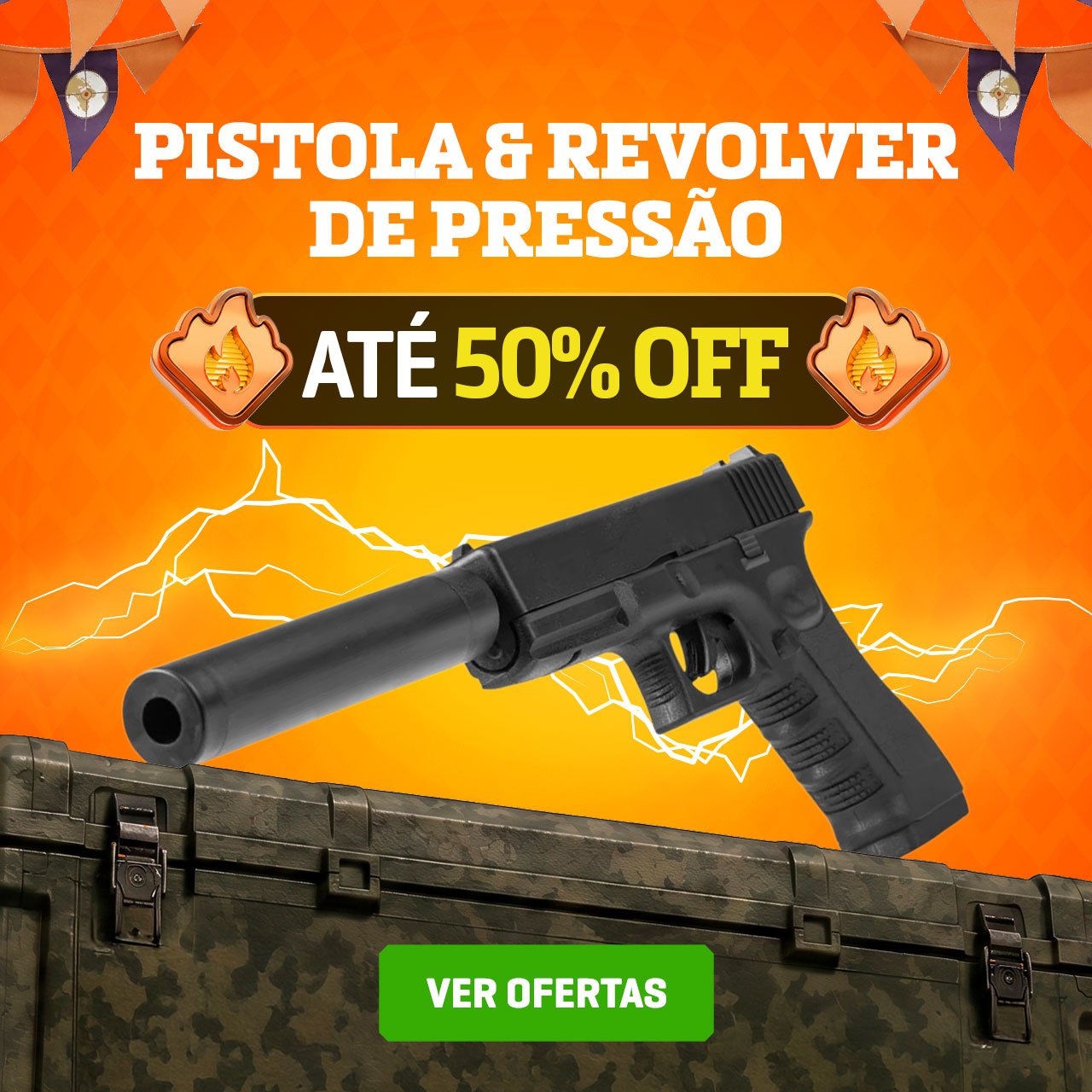 Pistolas & Revolveres de Pressão - Até 50% OFF
