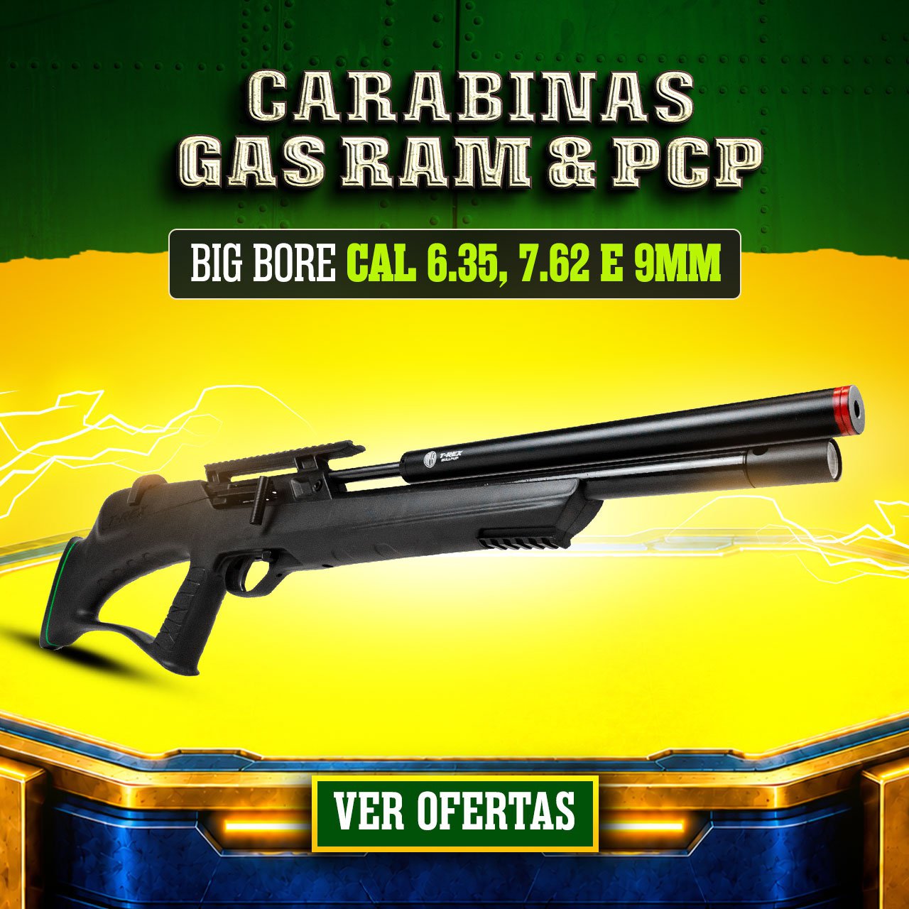 CARABINAS GAS RAM & PCP - BIG BORE CAL 6.35, 7.62 e 9mm