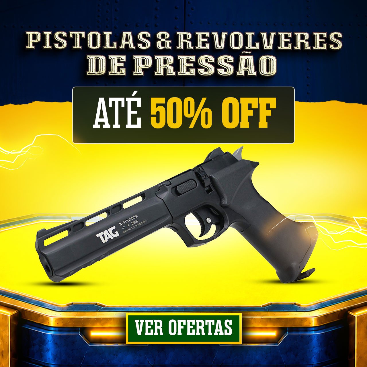 Pistolas & Revolveres de Pressão - Até 50% OFF
