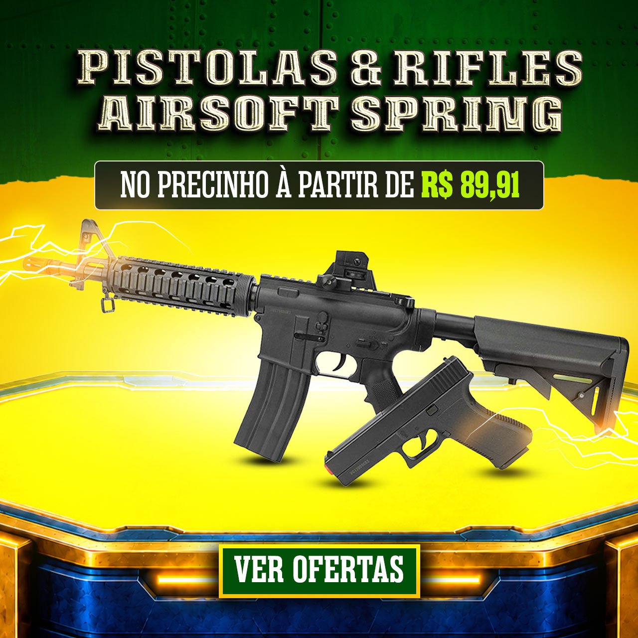PISTOLAS & RIFLES AIRSOFT SPRING - No precinho à partir de R$ 89,91