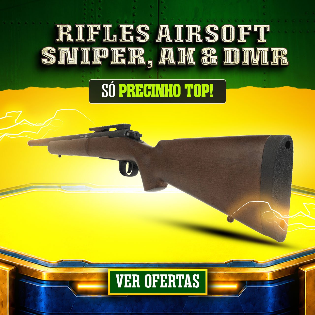 Rifles Airsoft - Seleção Sniper, AK & DMR - Só precinho TOP!