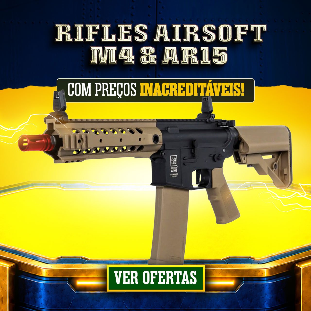 Rifles Airsoft - Seleção M4 & AR15, com preços inacreditáveis!