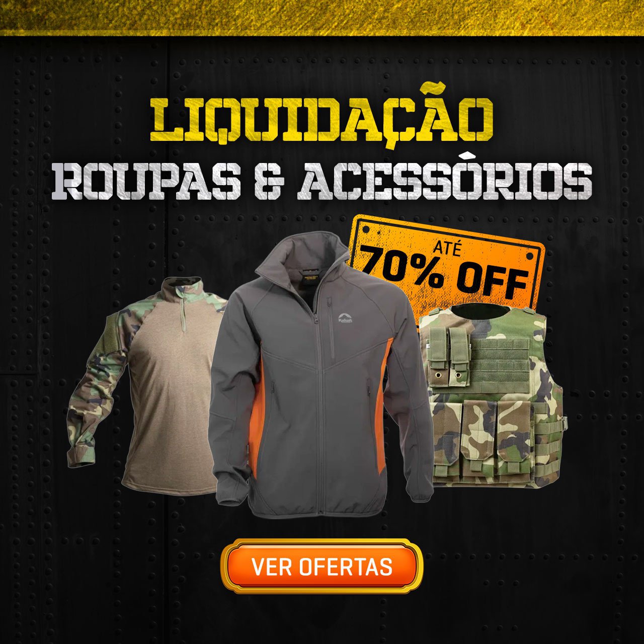 LIQUIDAÇÃO - Roupas & Acessórios, até 70% OFF