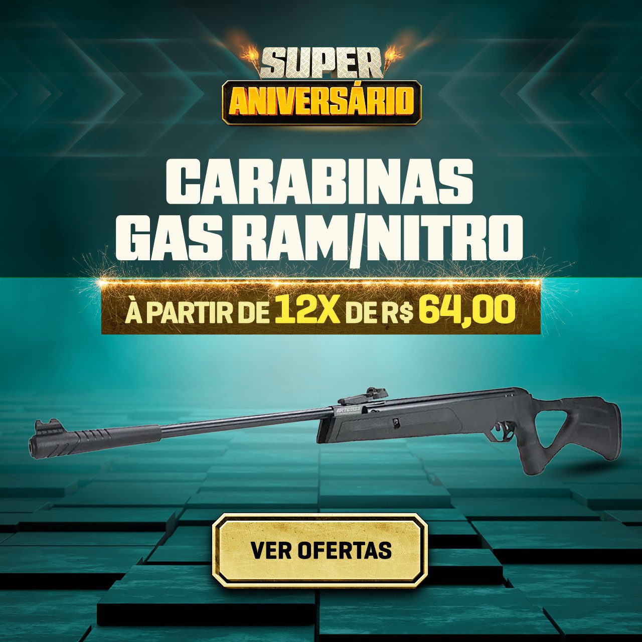 Carabinas GAS RAM/NITRO - À partir de 12X de R$ 64,00