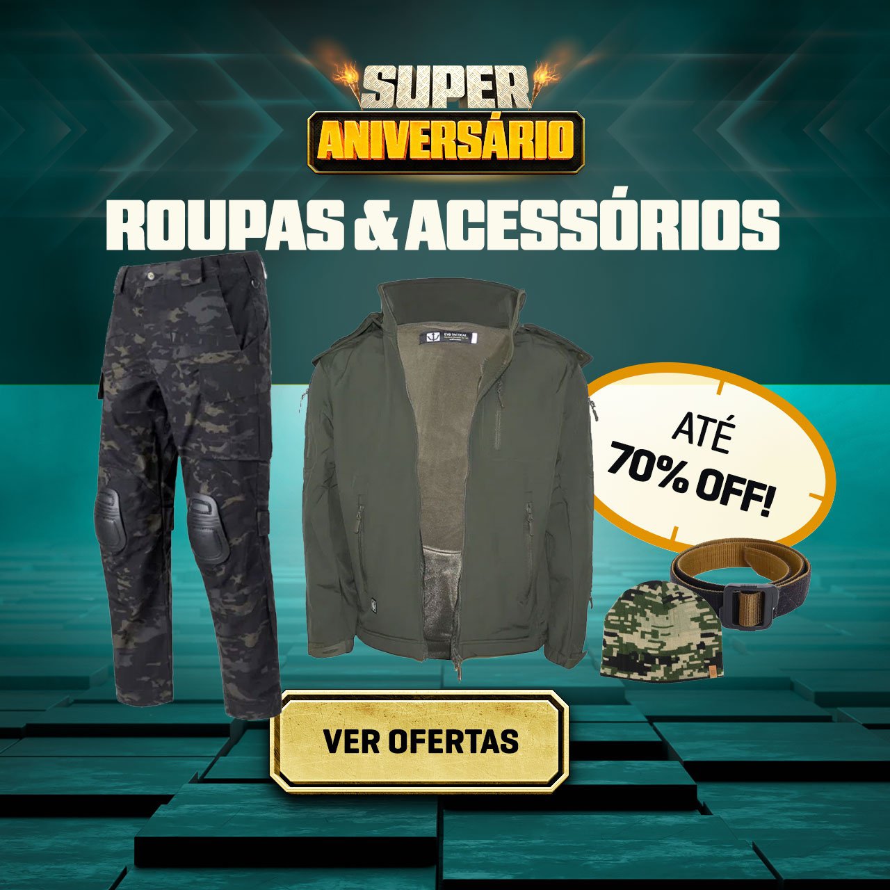Roupas & Acessórios - Até 70% OFF