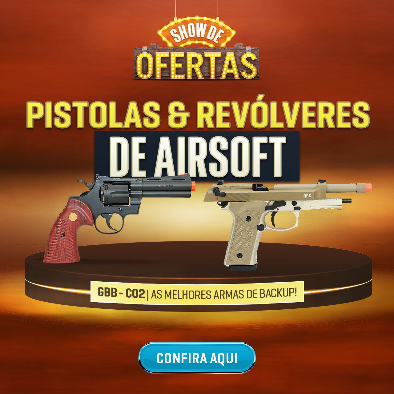 Pistolas & Revolveres - Airsoft - AEGs - GBB - CO2  - As melhores Armas de Backup!