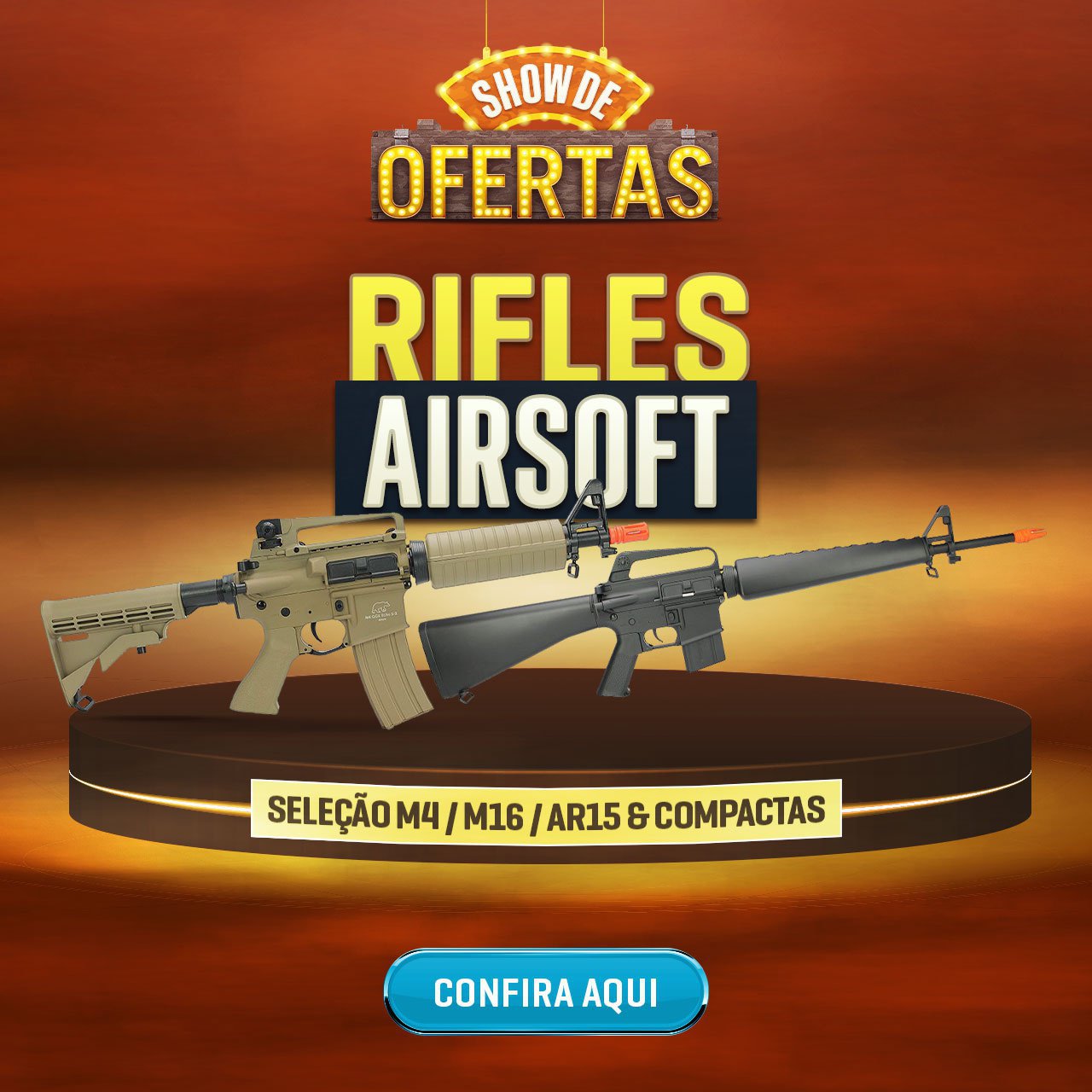 Rifles Airsoft - Seleção M4 / M16 / AR15 & COMPACTAS