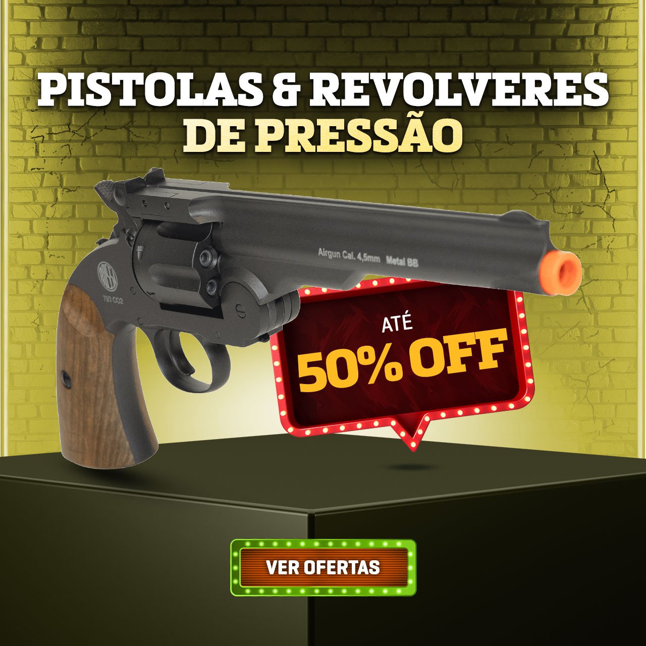 Pistolas & Revolveres de Pressão - Até 50% OFF