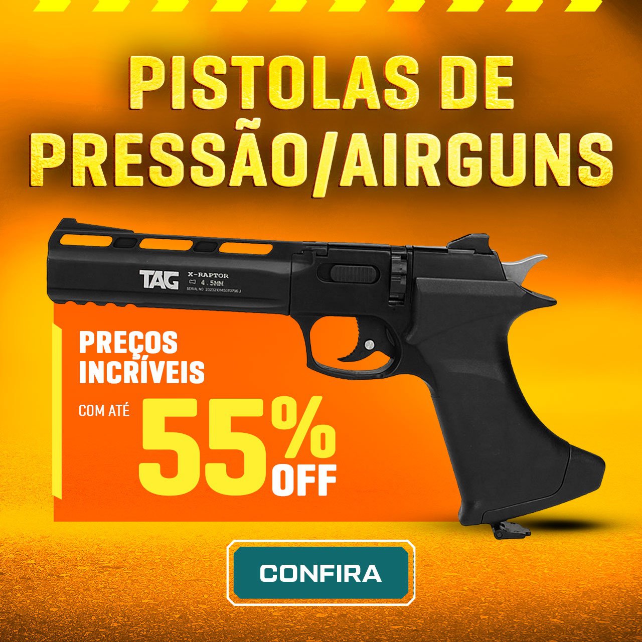 Pistolas de Pressão/Airguns - preços incríveis com até 55% OFF