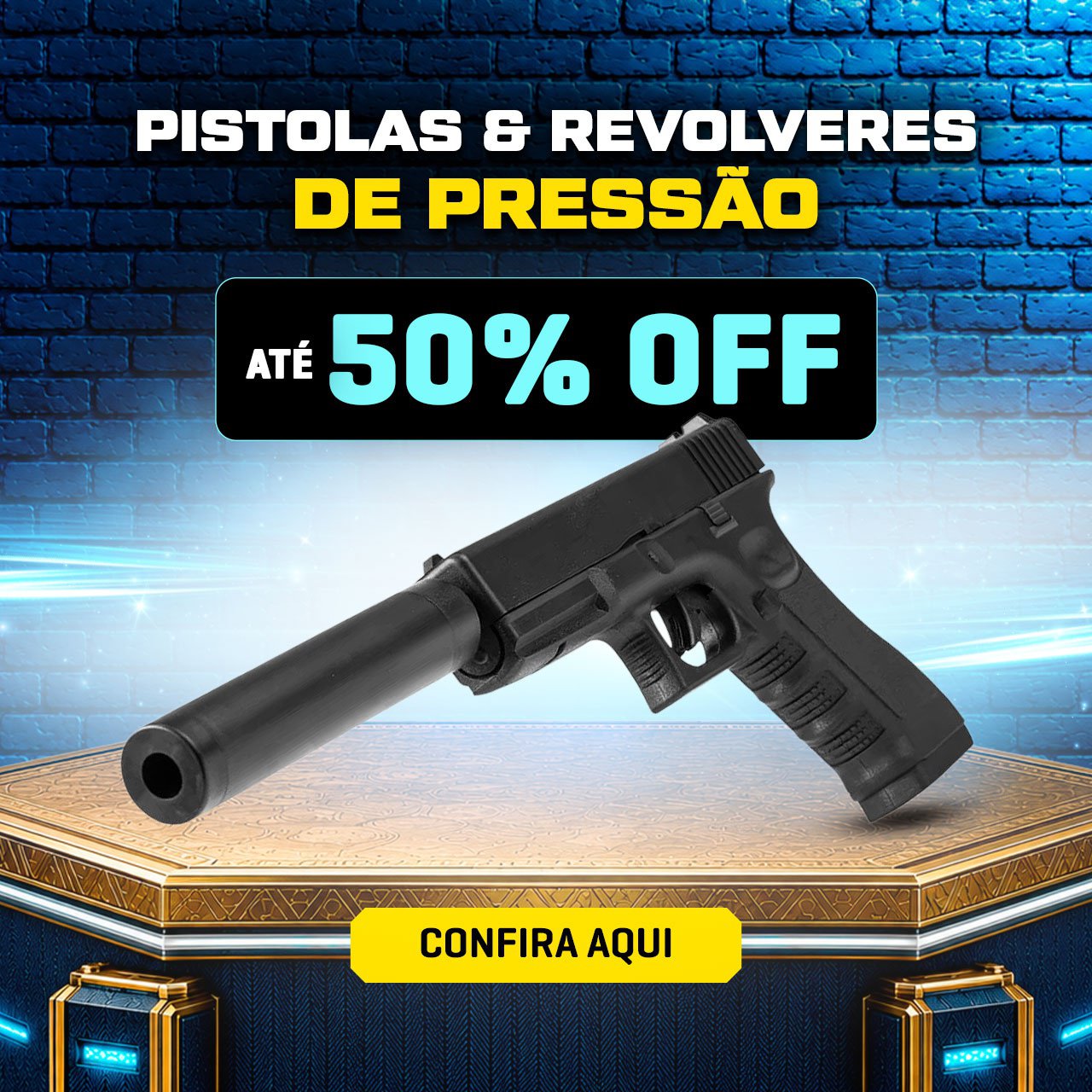 Pistolas & Revolveres de Pressão - Até 50% OFF