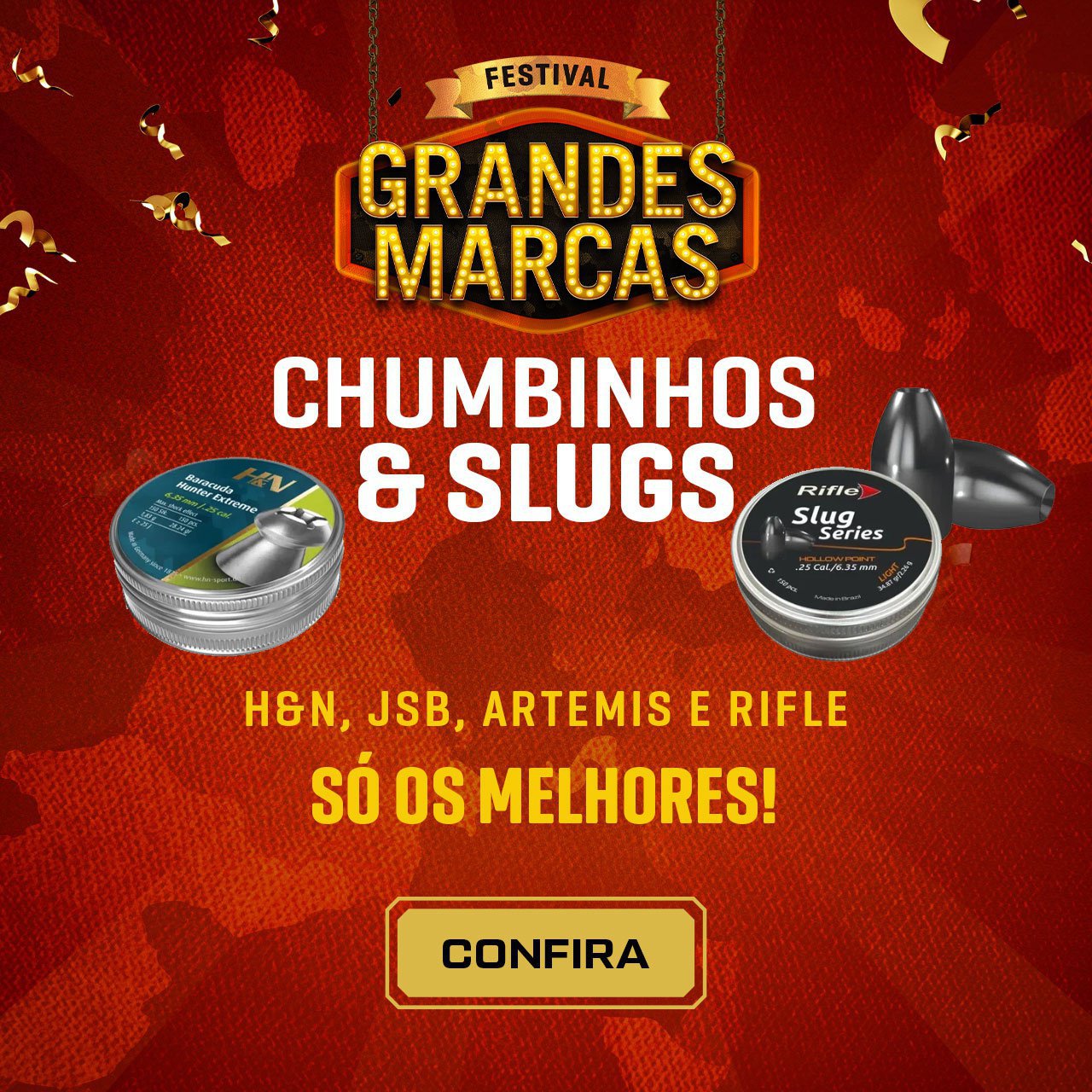 Chumbinhos & Slugs - H&N, JSB, Artemis e Rifle - Só os melhores