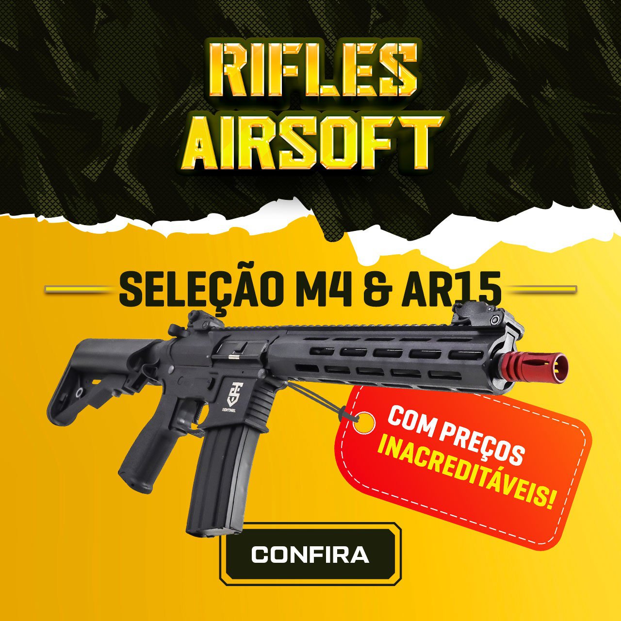 Rifles Airsoft - Seleção M4 & AR15, com preços inacreditáveis!