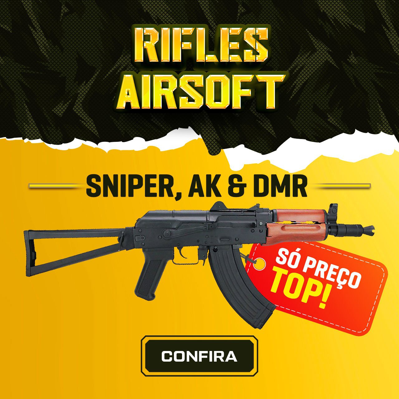 Rifles Airsoft - Seleção Sniper, AK & DMR - Só preço TOP!