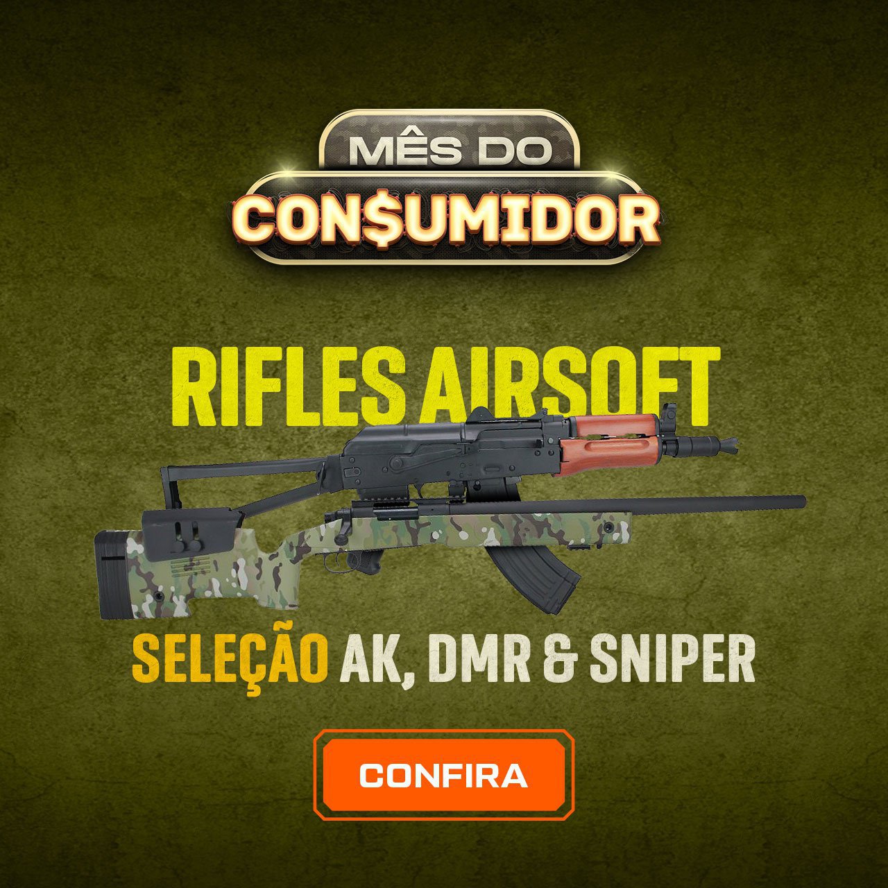 Rifles Airsoft - Seleção AK, DMR & SNIPER