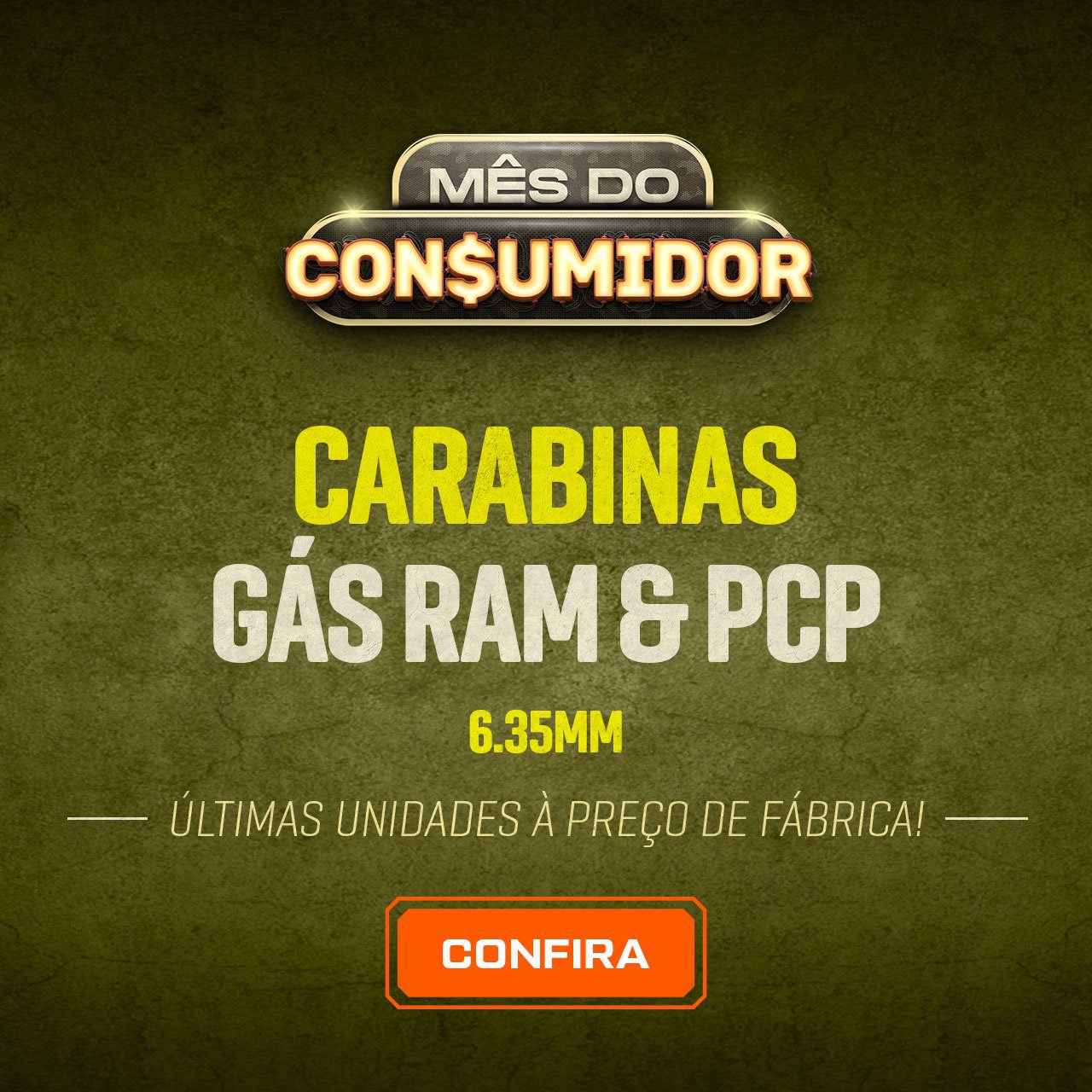CARABINAS GAS RAM & PCP - 6.35 - Últimas Unidades à Preço de Fábrica!