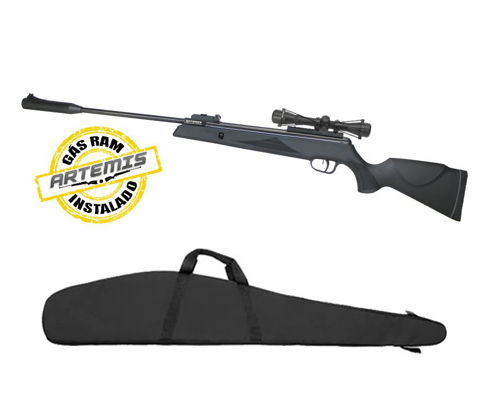 Carabina Pressão Black Hawk Gas Ram 70kg 5,5 Artemis + Luneta 4x32 + Capa