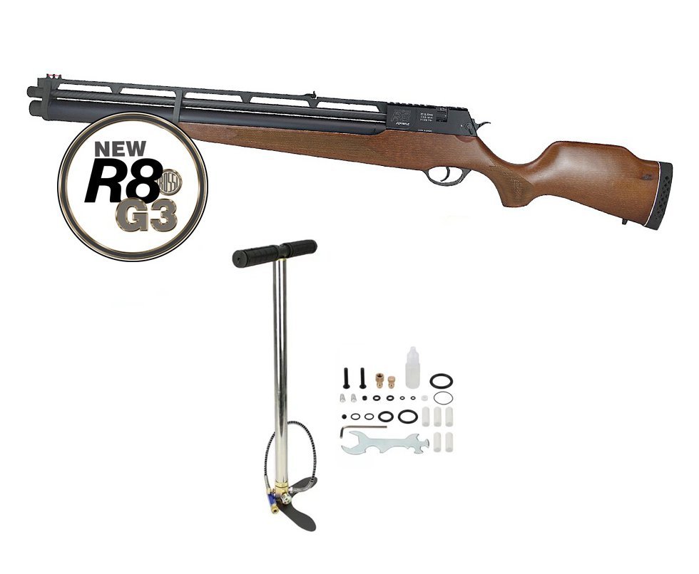 Carabina De Pressão Pcp Rossi R8 8 Tiros 5,5mm 350 M/s + Bomba Hand Pump