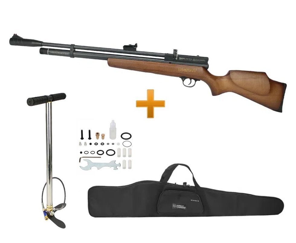 Carabina Pcp Beeman 1338 Qb Chief Madeira 10 Tiros 5,5 Rossi + Bomba Manual + Capa