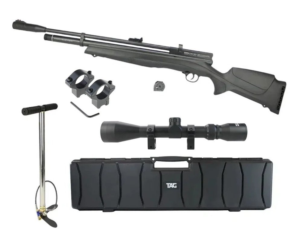 Carabina Pcp Beeman NEW 1336 54 Joules 10 Tiros 5,5mm Rossi + Bomba Manual + Case + Luneta 3-9x40