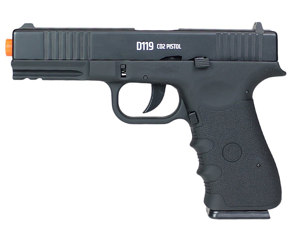 Pistola De Pressão Gas Co2 Wg Glock W119 Slide Metal Blowback 4,5mm
