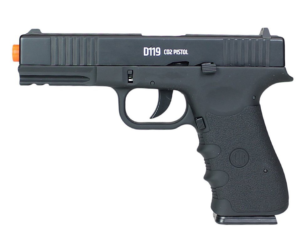 Pistola De Pressão Gas Co2 Wg Glock W119 Slide Metal Blowback 4,5mm