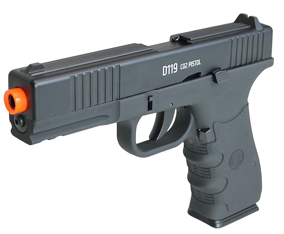 Pistola De Pressão Gas Co2 Wg Glock W119 Slide Metal Blowback 4,5mm