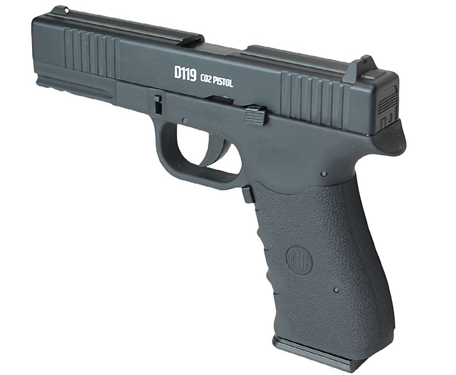 Pistola De Pressão Gas Co2 Wg Glock W119 Slide Metal Blowback 4,5mm