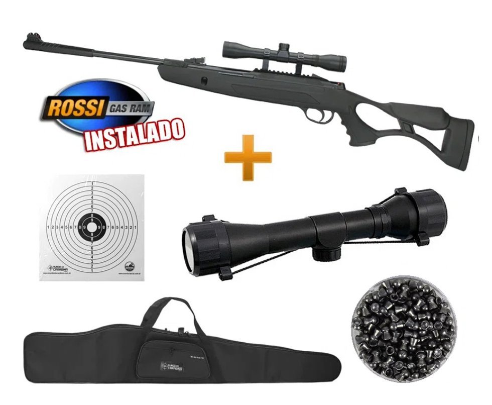 Carabina De Pressão Hatsan Strike Airtact Pd Com Gas Ram 60kg - 5,5mm + Luneta 4x32 + Capa + Chumbinho + Alvo