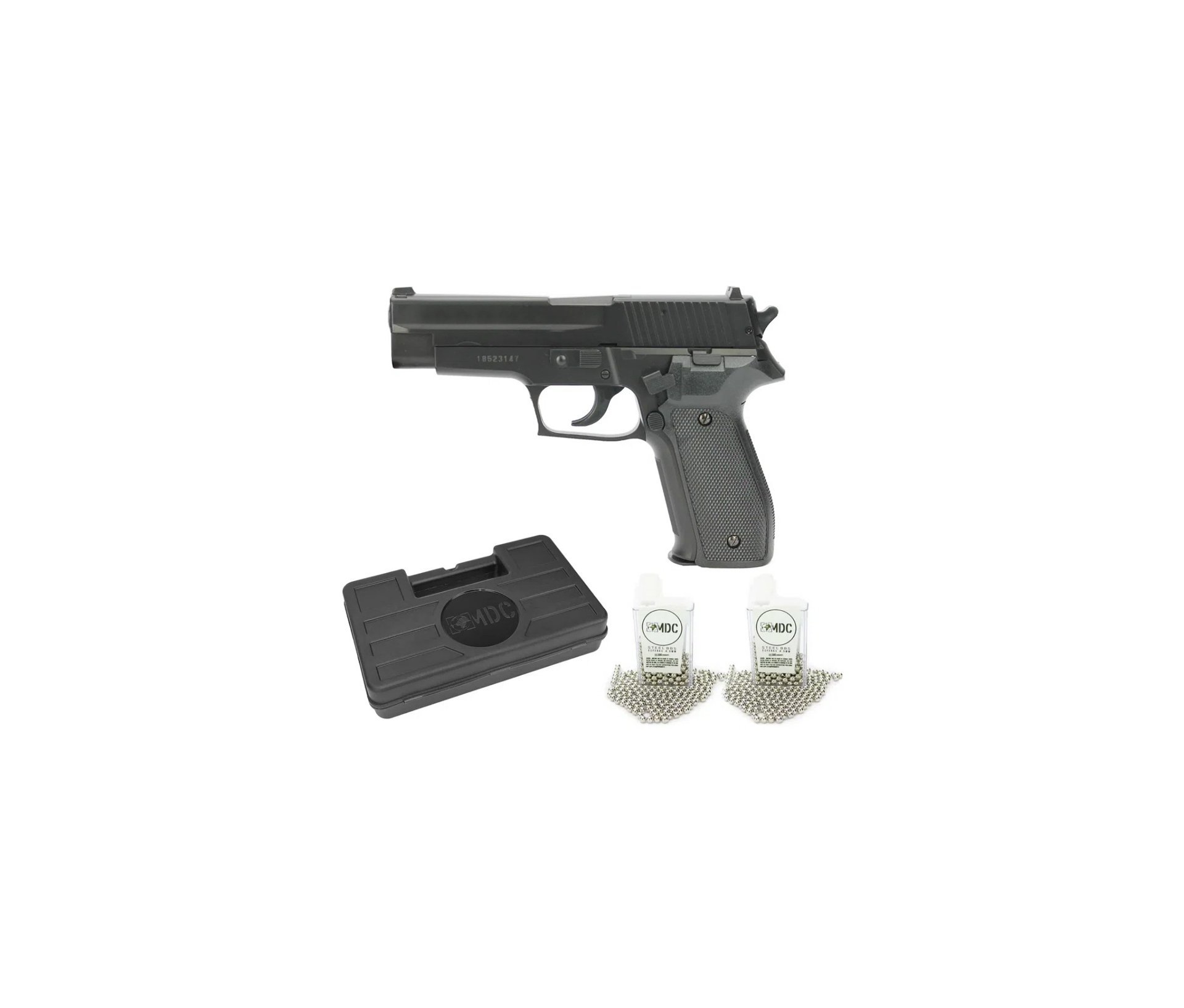 Pistola De Pressão Sig Sauer P226 Mola Slide Metal Cal 4,5mm + 02 Esferas Metal + Case - Cybergun