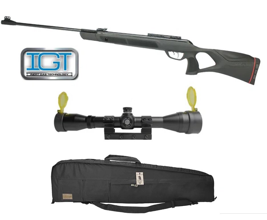 Carabina De Pressão G-magnum 1250 Igt Mach 1 Gas Ram Cal 5,5mm + Luneta 4x32 Gold Rossi + Case - Gamo