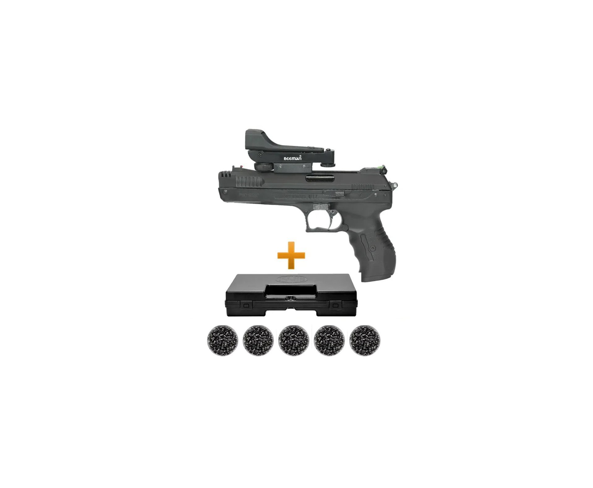 Pistola De Pressão Beeman 2006 P-17 Cal 5,5mm + Red Dot Rossi + 05 Lata Chumbinho +case Rossi - Beeman