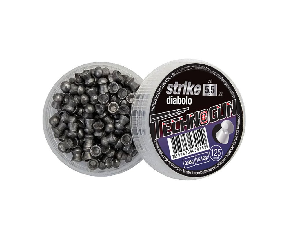 Chumbinho Strike Diabolo - Calibre 5,5 Mm - 125 Unidades - Technogun