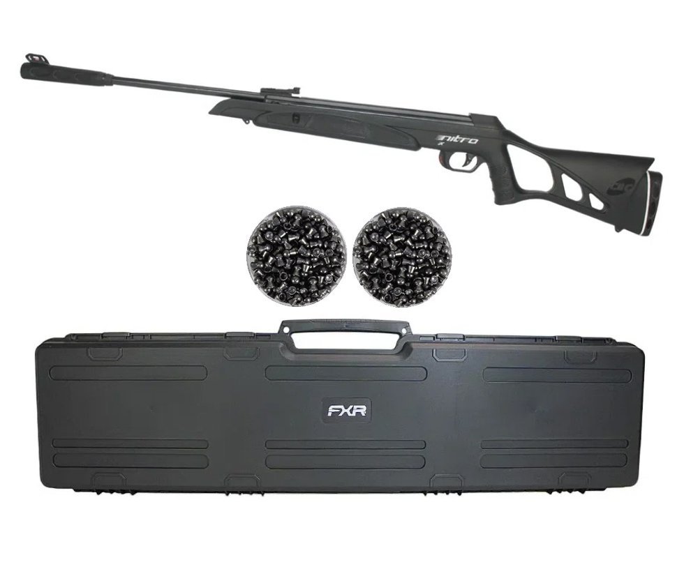 Carabina De Pressão Cbc Nitro-x 1000 - Calibre 5,5mm + Case + Chumbinhos