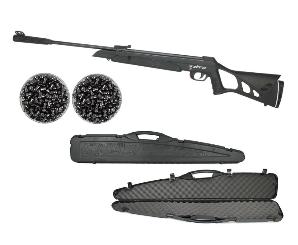 Carabina De Pressão Cbc Nitro-x 1000 - Calibre 5,5mm + Case + Chumbinhos