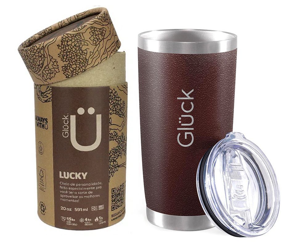 Copo Térmico Para Cerveja Lucky 591ml Inox Hammer Tobacco - Gluck