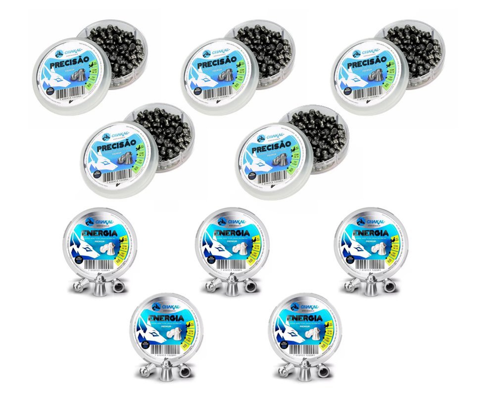 Kit Chumbinho Econômico Calibre 5.5 Mm - Com 10 Latas Chakal