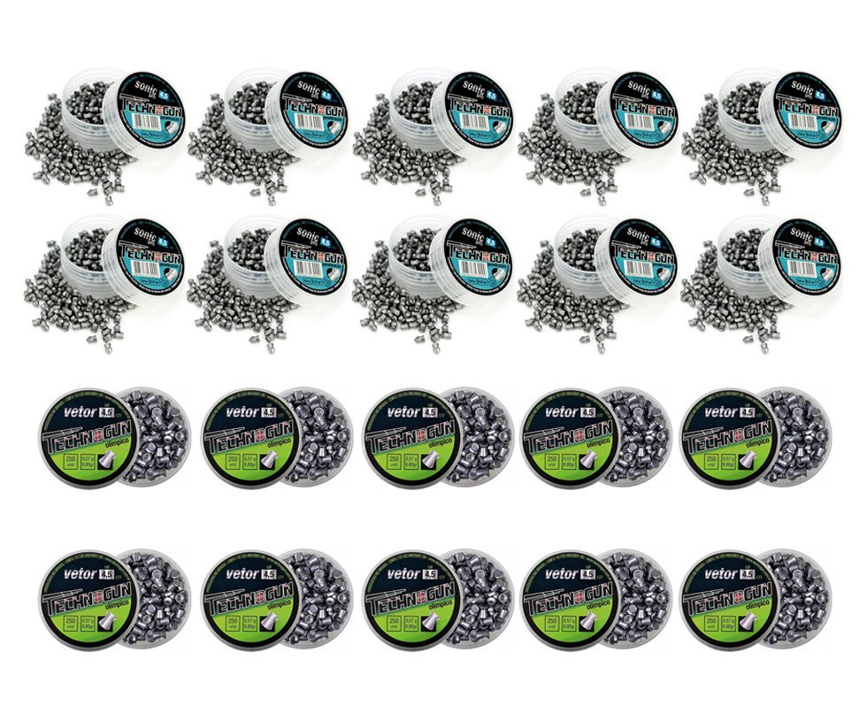 Kit Chumbinho Calibre 4,5 Mm - Com 10 Latas Vetor 250unds + 10 Latas Sonic Pro 250unds