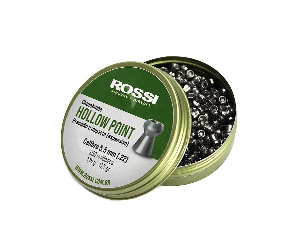 Chumbinho Hollow Point Cal 5,5mm - Com 250 Unidades - Rossi