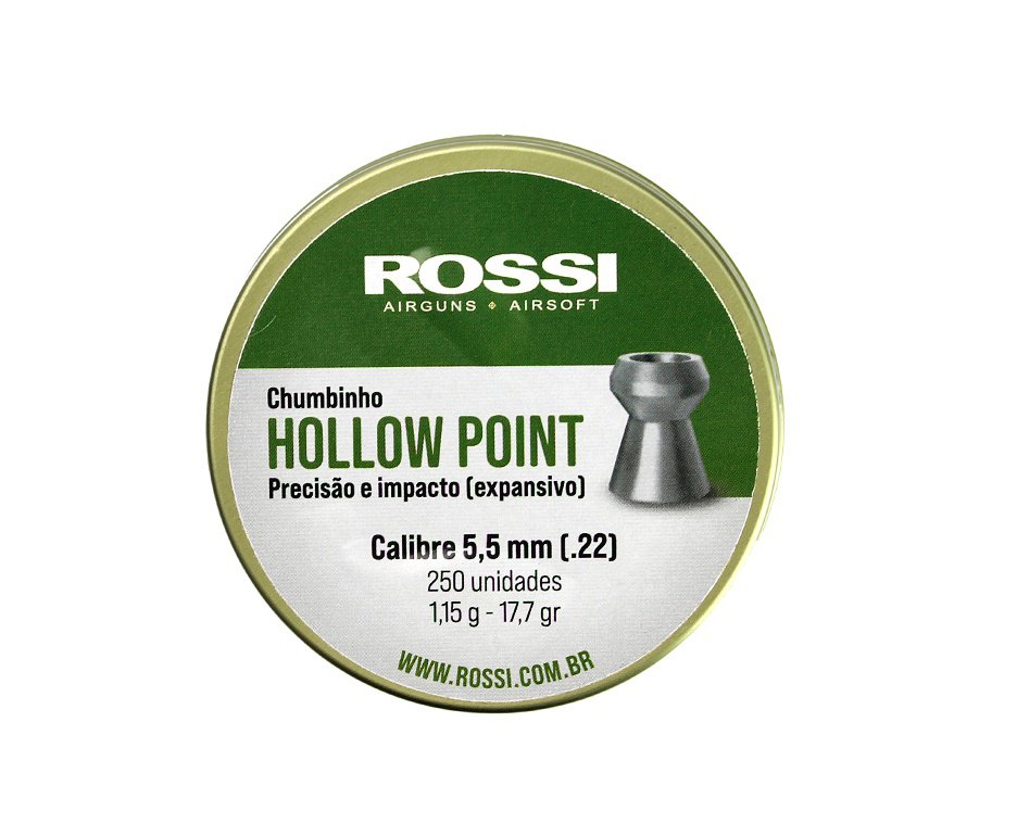 Chumbinho Hollow Point Cal 5,5mm - Com 250 Unidades - Rossi