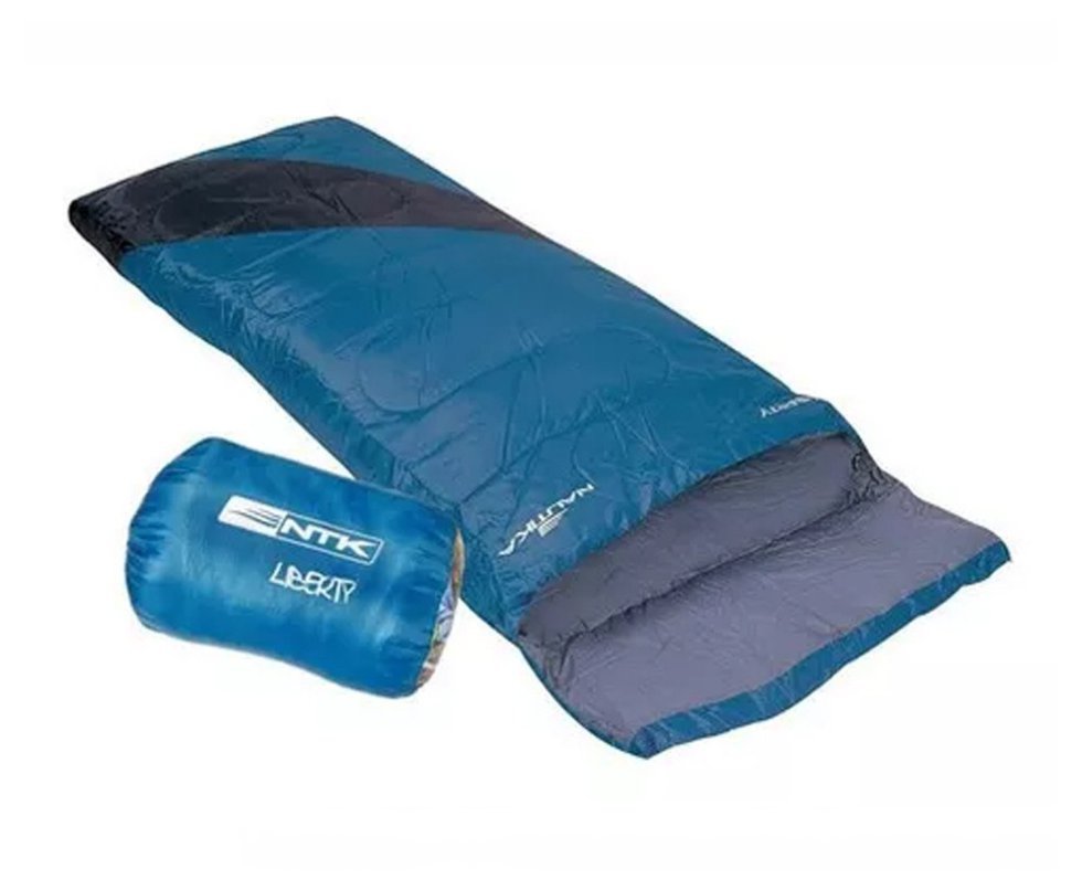 Saco de Dormir Liberty +4°c A +10°c Preto E Azul - Nautika
