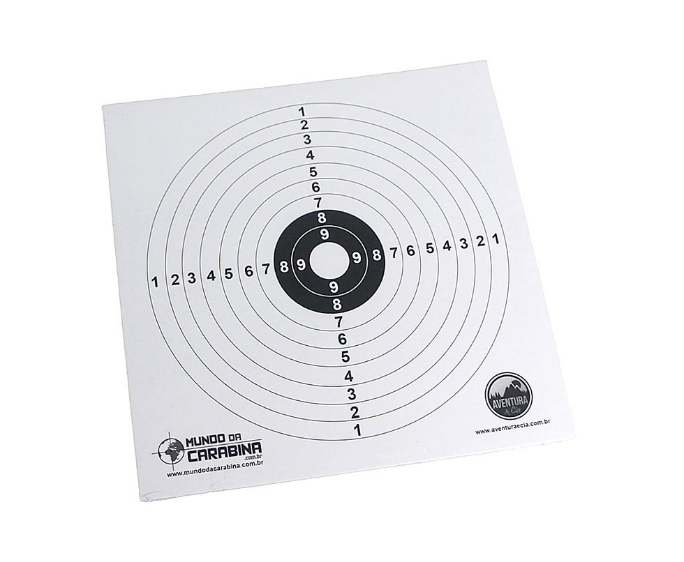 Alvo Descartável Para Carabinas E Pistolas 17x17 Padrão Cbte 50Unid - MDC