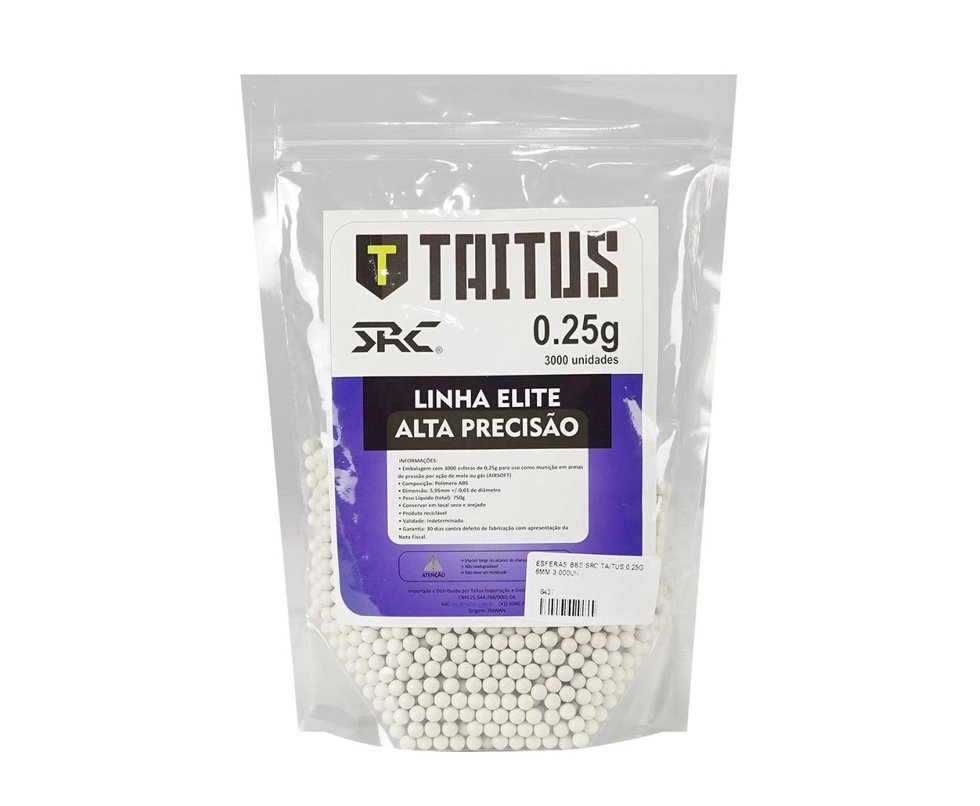 Esferas Bbs para airsoft Premiun 0,25g Com 3000 - Src