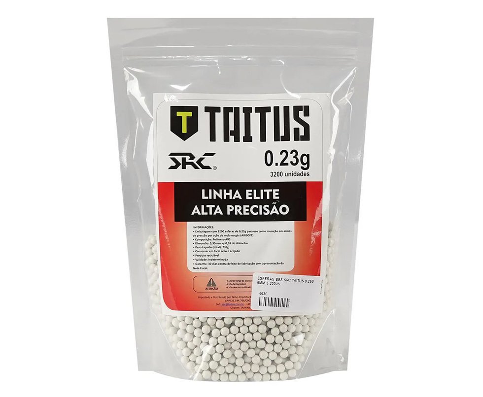 Esferas Bbs para Airsoft Premiun 0,23g Com 3200 - SRC
