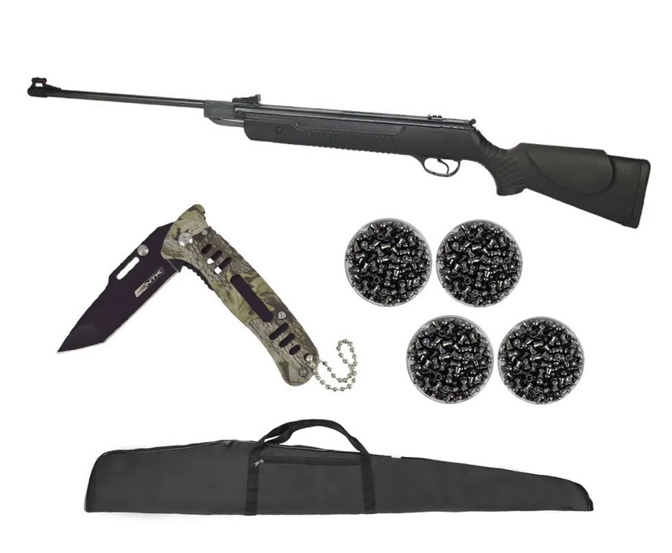 Carabina De Pressão Hatsan Ht 80 Cal 5,5mm + Canivete Selva + Chumbinhos + Capa - Rossi
